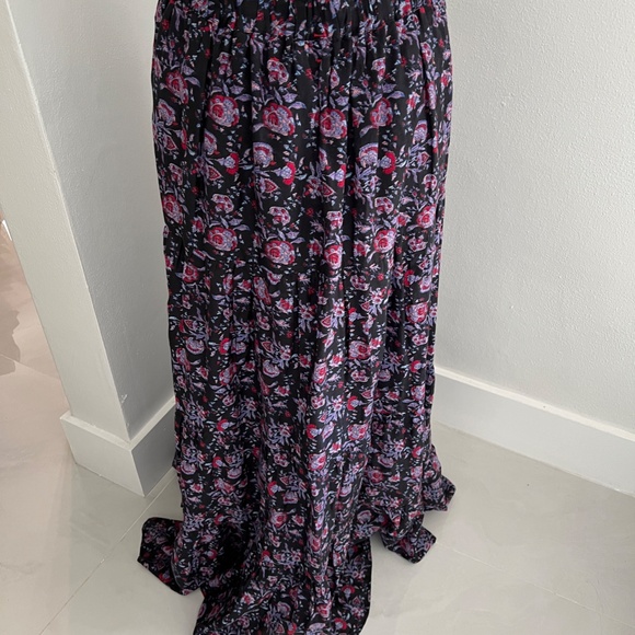 XIRENA Cotton Silk Flowing Layered Boho Maxi Skirt Floral Size M Workwear Causal - Picture 5 of 8